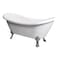 Castello Usa Daphne 69" White Acrylic Clawfoot Tub With Brushed Nickel Feet CB-26-69-W-T-BN - alternate 1